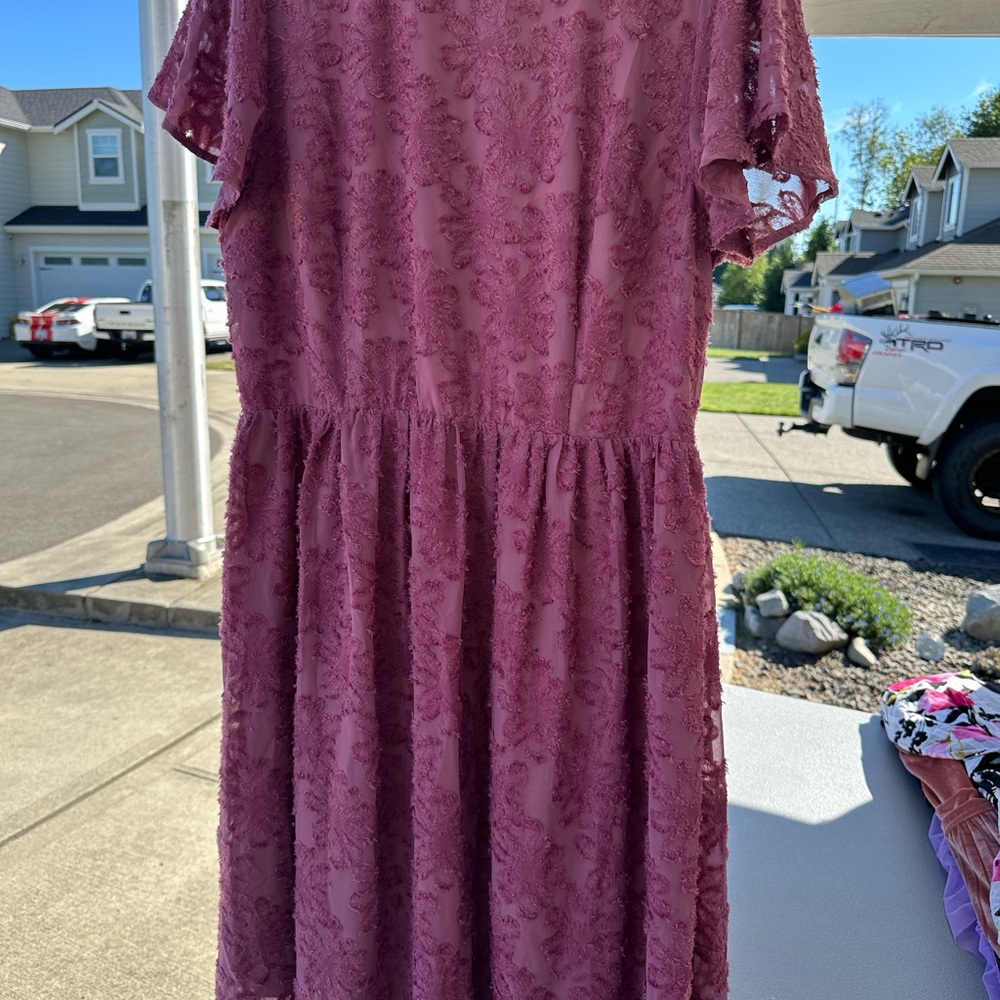 Red Tiered Ruffled Midi Sundress